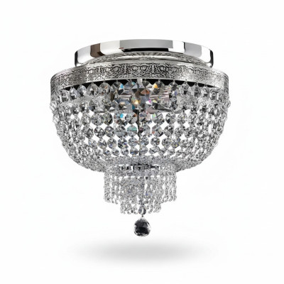 Deckenlampe Deckenleuchter Luxus Silber Kronleuchter Lüster Kristall