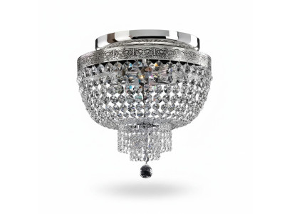 Deckenlampe Deckenleuchter Luxus Silber Kronleuchter Lüster Kristall