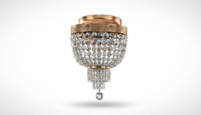Deckenleuchter Luxus Gold Kronleuchter Deckenlampe Lüster Kristall Art
