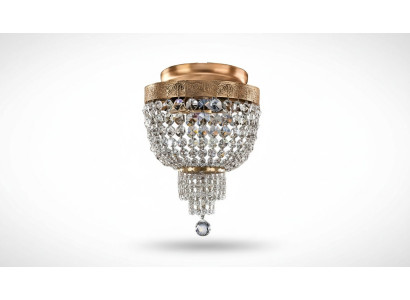 Deckenleuchter Luxus Gold Kronleuchter Deckenlampe Lüster Kristall Art