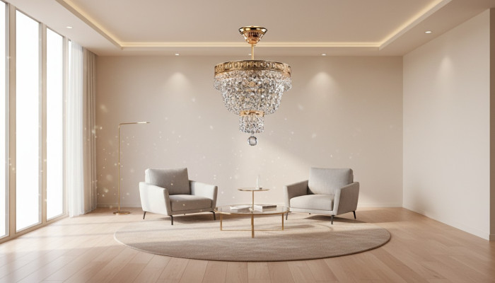 Kronleuchter Deckenleuchter Luxus Gold Deckenlampe Lüster Kristall Art