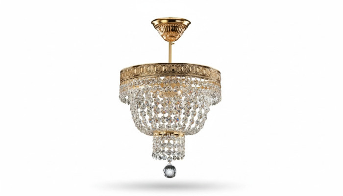 Kronleuchter Deckenleuchter Luxus Gold Deckenlampe Lüster Kristall Art