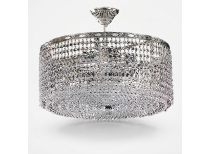 Runde Deckenlampe Deckenleuchter Luxus Silber Kronleuchter Lüster Kristall