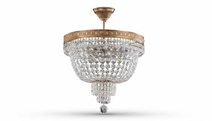 Deckenleuchter Luxus Gold Kronleuchter Deckenlampe Lüster Kristall Art