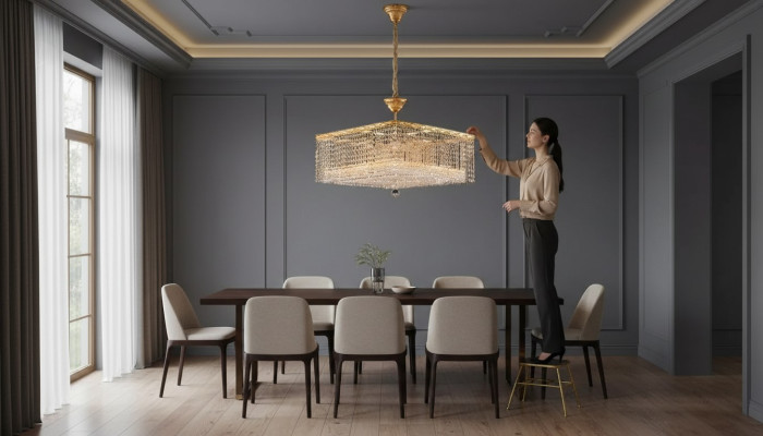 Luxus Lüster Deckenleuchter Gold Kronleuchter Deckenlampe Kristall Art