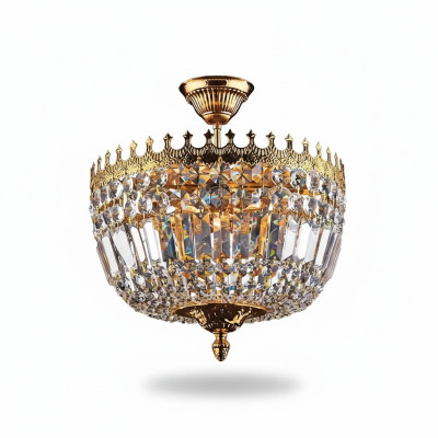 Kronleuchter Deckenleuchter Luxus Gold Deckenlampe Lüster Kristall Art