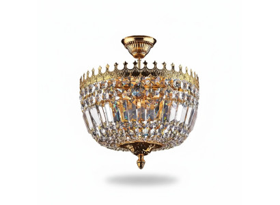 Kronleuchter Deckenleuchter Luxus Gold Deckenlampe Lüster Kristall Art