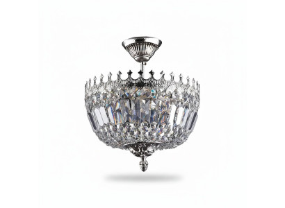 Deckenleuchter Luxus Silber Kronleuchter Deckenlampe Lüster Kristall