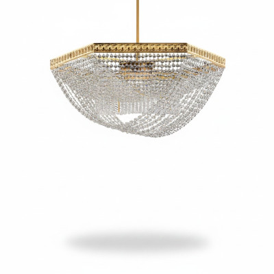Deckenleuchter Luxus Gold Kronleuchter Deckenlampe Lüster Kristall Art