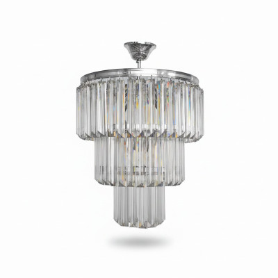 Kronleuchter Deckenleuchter Luxus Silber Deckenlampe Lüster Kristall