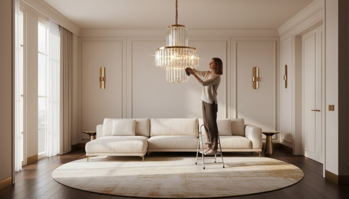 Deckenleuchter Luxus Gold Kronleuchter Deckenlampe Lüster Kristall Art