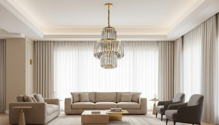 Deckenleuchter Luxus Gold Kronleuchter Deckenlampe Lüster Kristall Art