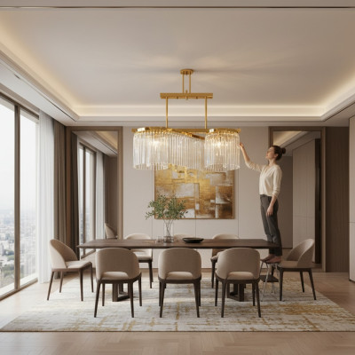 Kronleuchter Deckenleuchter Luxus Gold Deckenlampe Lüster Glas Modern