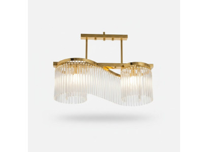 Kronleuchter Deckenleuchter Luxus Gold Deckenlampe Lüster Glas Modern