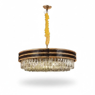 Runde Leuchte Lampe Deckenleuchter Gold Kronleuchter Deckenlampe Lüster Kristall