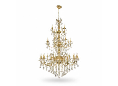 Luster Kronleuchter Deckenleuchter xxl Luxus Gold Deckenlampe Kristall
