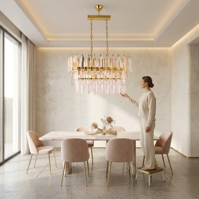 Lampe Kronleuchter Deckenleuchter Luxus Gold Deckenlampe Lüster Kristall