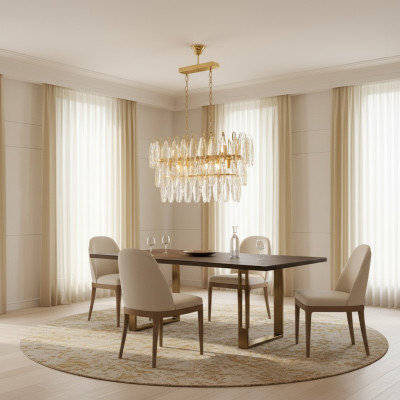 Lampe Kronleuchter Deckenleuchter Luxus Gold Deckenlampe Lüster Kristall