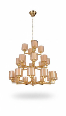 Kronleuchter Deckenleuchter Modern Gold Deckenlampe Lüster Glas XXL