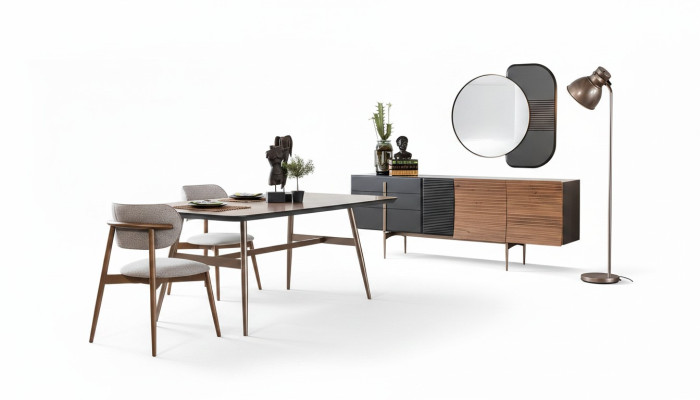 Luxus Sideboard Spiegel Kommode Lowboard Esszimmermöbel Set Brandneu