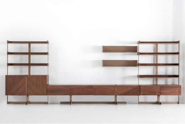 Moderne Wohnwand Schrankwände Vitrine rtv Regal Wohnzimmer Möbel Holz Neu