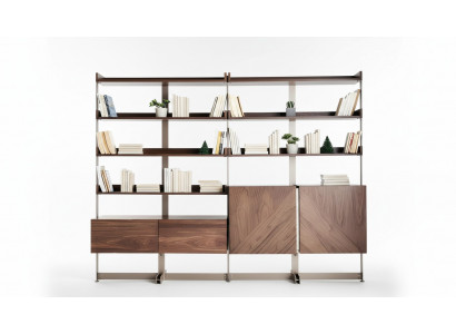 Moderne Vitrine Wohnzimmer Möbel Regal Standregal Echtholz Möbel Braun Regale