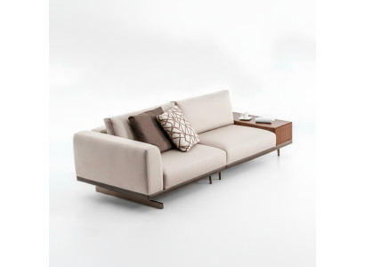 Dreisitzer Sofa 3 Sitzer Stoff Sofas Grau Modern Tisch Wohnzimmer Couch