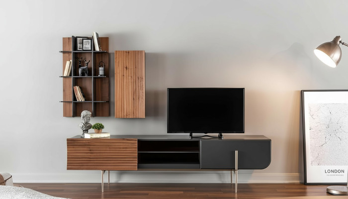 rtv Lowboard tv Ständer Regale Sideboard Holz Modern Braun Wohnzimmer
