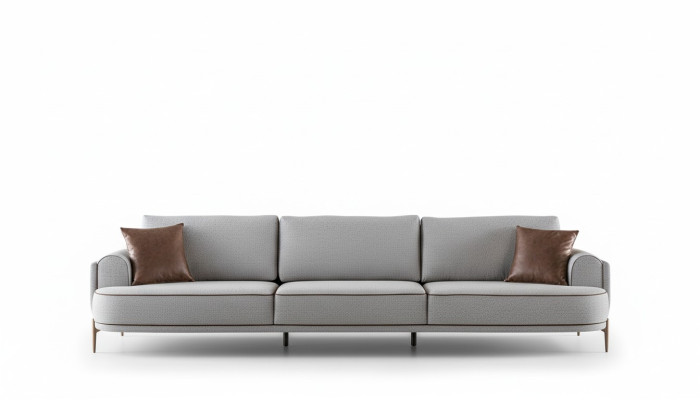 Dreisitzer Sofa 3 Sitzer Stoffsofa Sofas Modern Grau Stoff Couch Neu