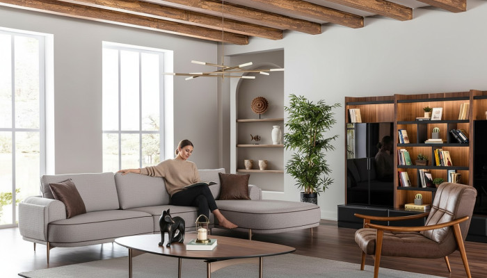 Stoffsofa Ecksofa L Form Sofa Stoff Sofas Grau Modern Wohnzimmer Möbel