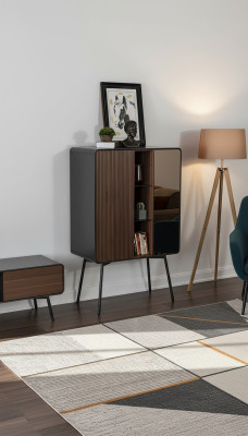 Retro Anrichte Bar Schrank Wohnzimmer Schränke Holz Weinschrank Braun