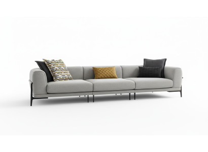 Dreisitzer Sofa 3 Sitzer Stoffsofa Sofas Modern Grau Stoff Couch Neu