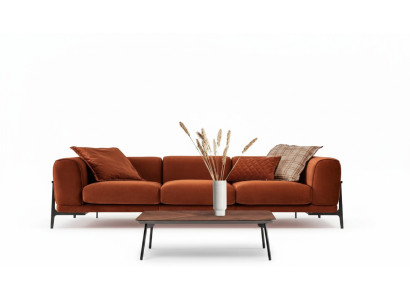 Dreisitzer Sofa 3 Sitzer Stoffsofa Sofas Modern Rot Stoff Couch Orange