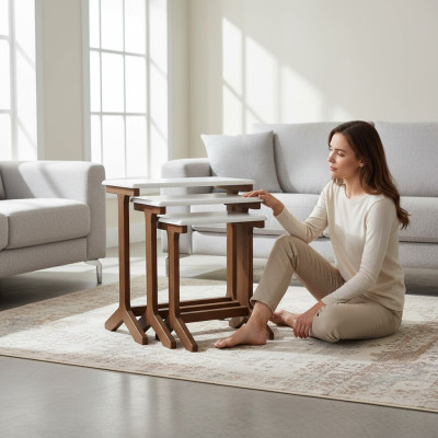 Moderne Beistelltisce Gruppe Kaffetisch Couchtisch Luxus Möbel Set Neu