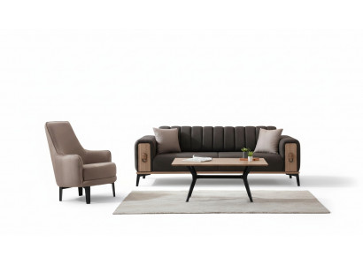 Edle Sofagarnitur Moderne Couchen Dreisitzer Sessel Sofas Luxus Möbel