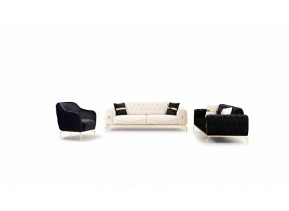 Stilvolle Chesterfield Couchgarnitur Edelstahl Möbel Sofas Sessel Couch Set