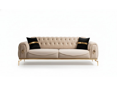 Modernes Chesterfield Sofa Dreisitzer Stoffmöbel Edelstahlmöbel Couch
