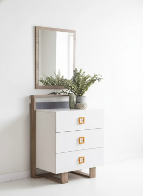 Gruppe Kommode mit Spiegel Kommoden Holz Weiß Kinderzimmer Schrank Set