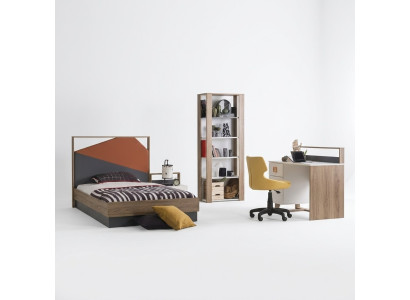 Kindermöbel Garnitur Kinderbett Kinderzimmer Bett Holz Grau Set 4tlg