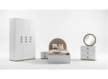 Garnitur Kinderzimmer Komplete Bett Kindermöbel Holz Weiß Set 5tlg