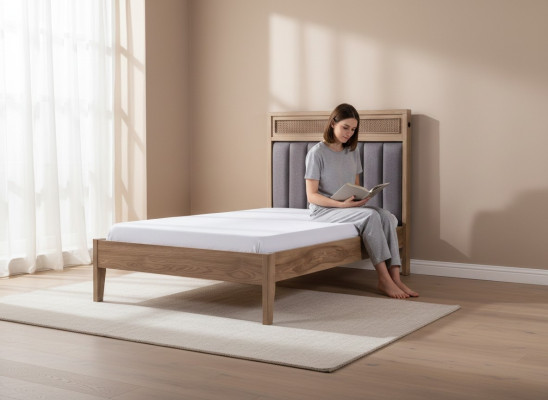 Betten Bettrahmen Kindermöbel Bett Holz Braun Jugendbett Klassiche