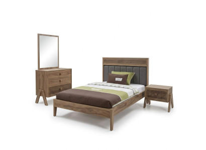 Kindermöbel Komplete Kinderbett Kinderzimmer Bett Holz Braun Set 4tlg