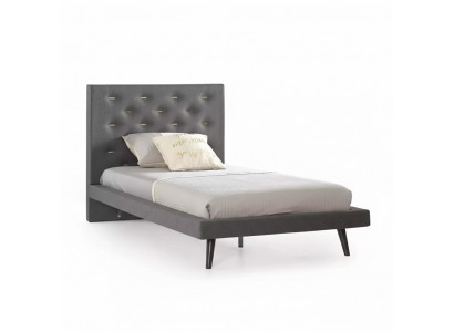 Bettgestelle Bettrahmen Bett 120 cm Kinderbett Jugendbett Stoff Grau