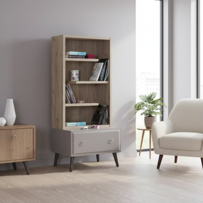 Bücherregal Standregal Kinderregal Regal Bücherschrank Holz Grau