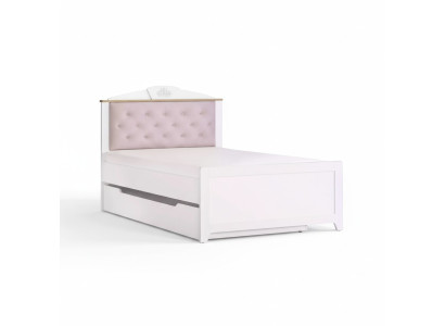 Chesterfield Funktionsbett Ausziehbares Kinderbett Bett 120 Holz Rosa