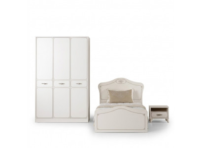 Komplette Jugendbett Funktionsbett Ausziehbares Set 3tlg Holz Weiß