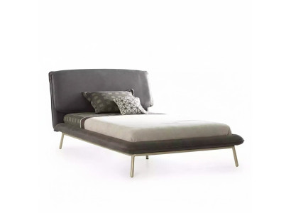 Bettrahmen Bett 100 cm Bettgestell Polsterbett Stoff Grau Jugendbett