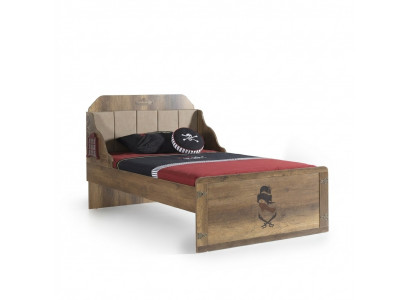 Bettrahmen Funktionsbett Ausziehbares Pirat Braun Holz Kinderbett Bett