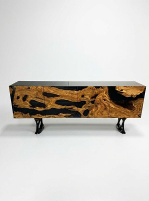 TV Ständer Sideboard RTV Lowboard Wohnzimmer Epoxidharz Holz Braun