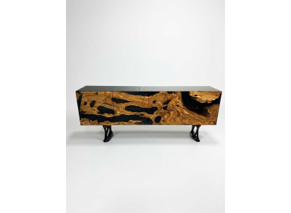 TV Ständer Sideboard RTV Lowboard Wohnzimmer Epoxidharz Holz Braun